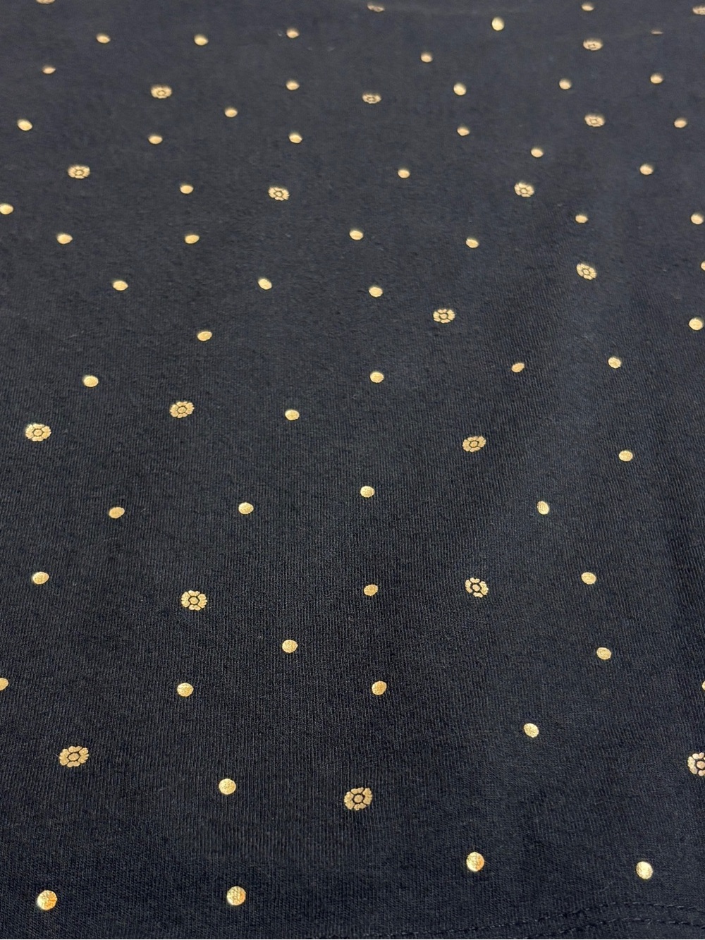 Lane Bryant 26/28 Black Metallic Gold Polka Dot Tie Sleeve Top Plus Size - Picture 5 of 8